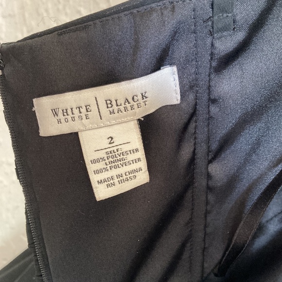 White House Black Market Chiffon Flowy Strapless Dress Sz 2 Gathered Bodice WHBM - Picture 7 of 9